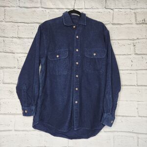 Field & Stream Thick Cotton Blue Button Up Shirt Long Sleeve